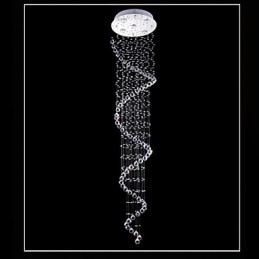 Lampă cu pandantiv din cristal Iluminare candelabru 5 lumini Canpoy argintiu Clear K9 Crystal Helix Plafoniere