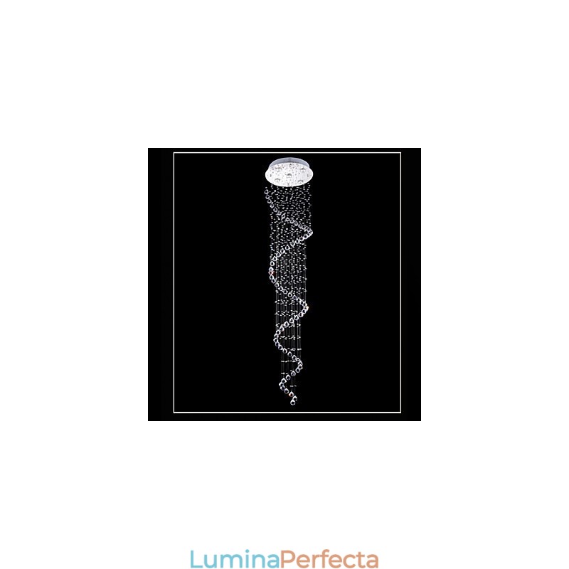 Lampă cu pandantiv din cristal Iluminare candelabru 5 lumini Canpoy argintiu Clear K9 Crystal Helix Plafoniere
