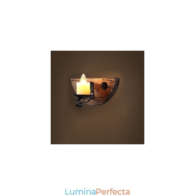 Caracteristică de pictură rustic Lodge pentru Applique de perete cu lumină ambientală în stil mini