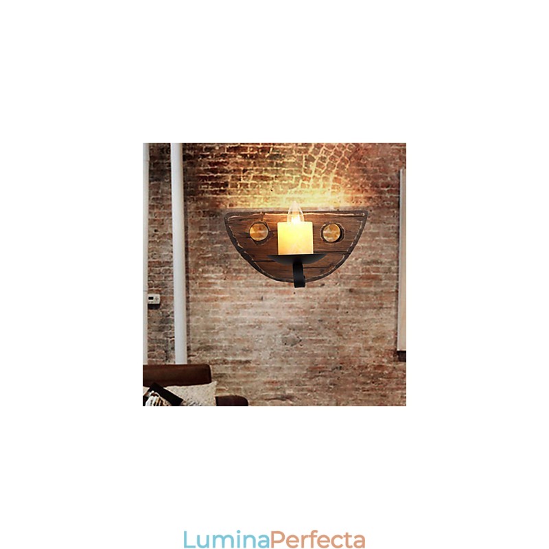 Caracteristică de pictură rustic Lodge pentru Applique de perete cu lumină ambientală în stil mini