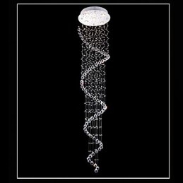 Lampă cu pandantiv din cristal Iluminare candelabru 5 lumini Canpoy argintiu Clear K9 Crystal Helix Plafoniere