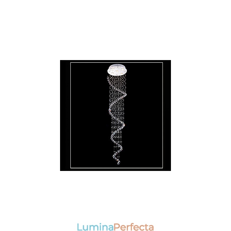 Lampă cu pandantiv din cristal Iluminare candelabru 5 lumini Canpoy argintiu Clear K9 Crystal Helix Plafoniere