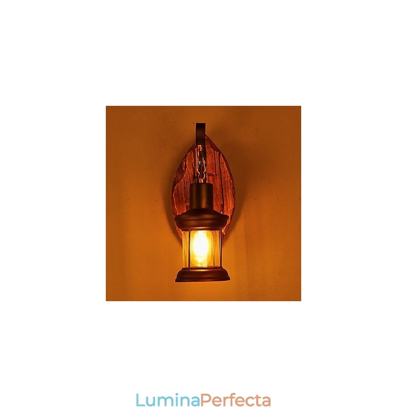 Lampă de perete cu un singur cap industrial, vintage, retro, din lemn, din metal, culoare, pentru decorarea coridorului hotelului