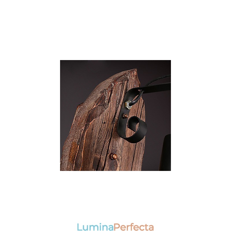 Lampă de perete cu un singur cap industrial, vintage, retro, din lemn, din metal, culoare, pentru decorarea coridorului hotelului