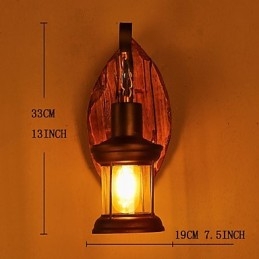 Lampă de perete cu un singur cap industrial, vintage, retro, din lemn, din metal, culoare, pentru decorarea coridorului hotelului