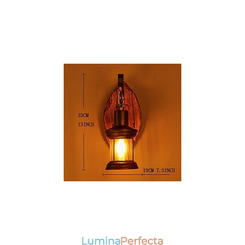 Lampă de perete cu un singur cap industrial, vintage, retro, din lemn, din metal, culoare, pentru decorarea coridorului hotelului