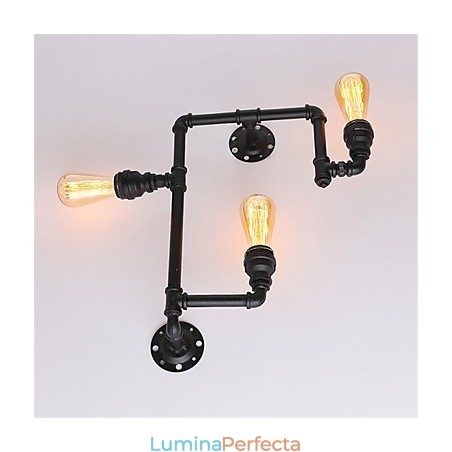 Aplice Industriale Vintage De Perete Lămpi Negre Creative Restaurant Cafe Bar Iluminat Decorativ Cu Finisaj Vopsit 3 Lumini Aplice Industriale Vintage De Perete Lămpi Negre Creative Restaurant Cafe Bar Iluminat Decorativ Cu Finisaj Vopsit 3 Lumini