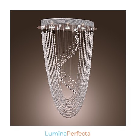Candelabru din cristal cromat modern contemporan Candelabru din cristal cromat modern contemporan