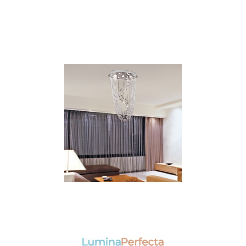 Candelabru din cristal cromat modern contemporan