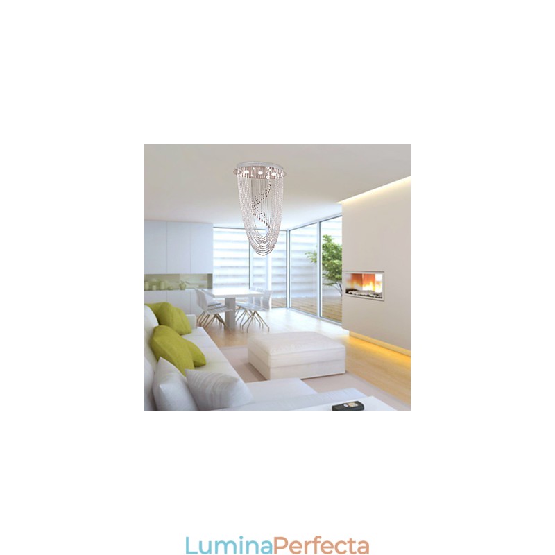 Candelabru din cristal cromat modern contemporan