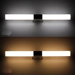 Lampă cu oglindă de înaltă calitate Lumini pentru baie 85 265 V Aplique de perete din inox și acril Iluminat de machiaj