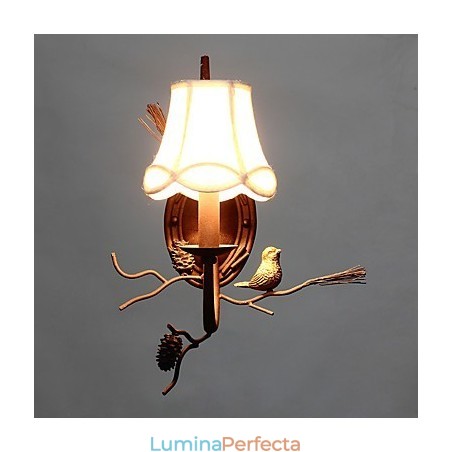 Lampă de perete din metal vintage nord-american cu pasăre din rășină și lampă de perete cu con de pin potrivită pentru lumina de perete din sufragerie Lampă de perete din metal vintage nord-american cu pasăre din rășină și lampă de perete cu con de pin potrivită pentru lumina de perete din sufragerie