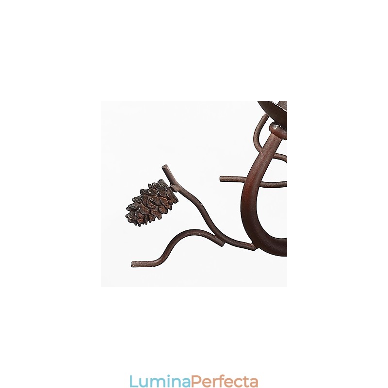 Lampă de perete din metal vintage nord-american cu pasăre din rășină și lampă de perete cu con de pin potrivită pentru lumina de perete din sufragerie