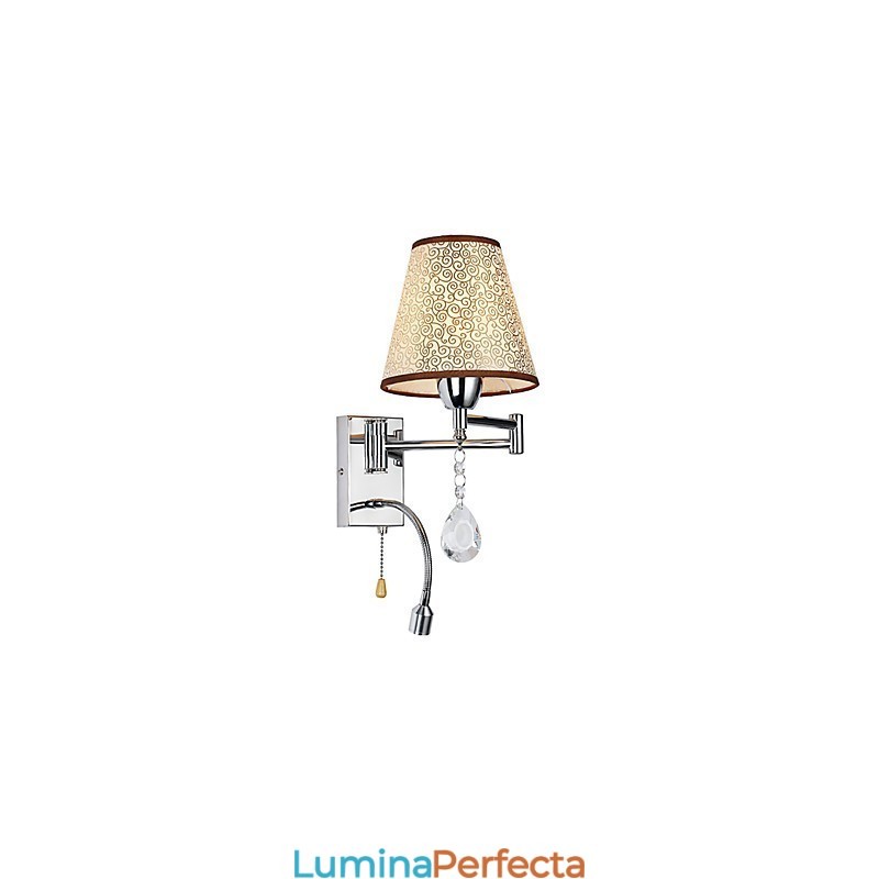 Lampă de Perete pentru Dormitor Lampă de lectură Lampă din stofă Modern Contemporan Country Crom Caracteristică pentru braț pivotant de cristal