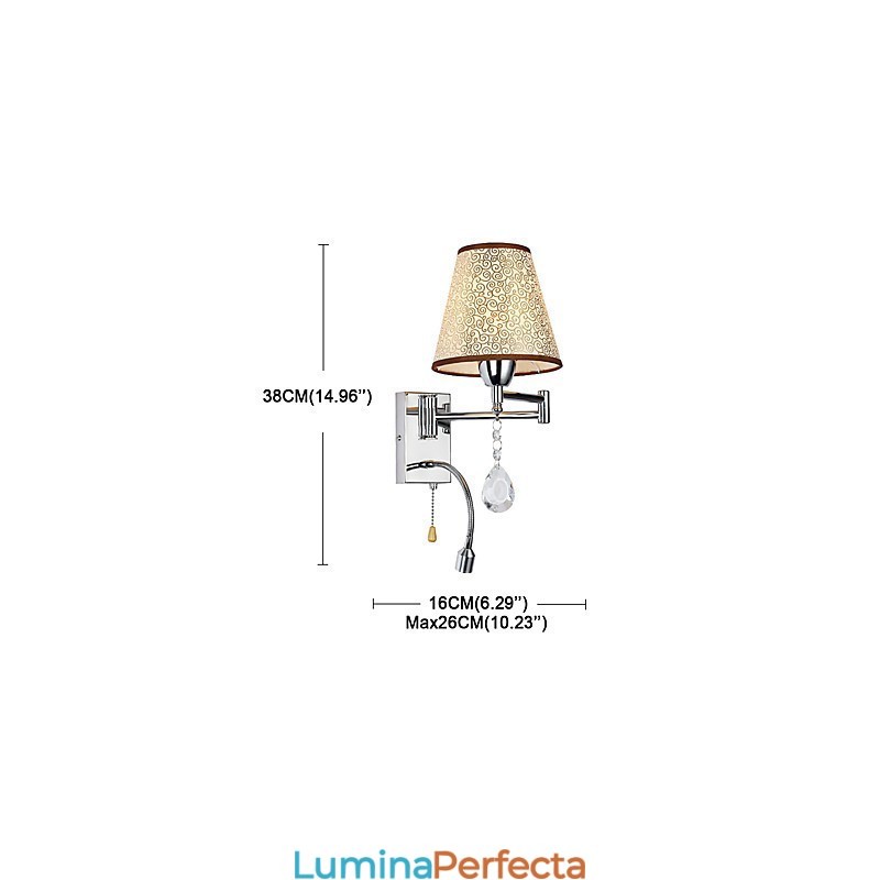 Lampă de Perete pentru Dormitor Lampă de lectură Lampă din stofă Modern Contemporan Country Crom Caracteristică pentru braț pivotant de cristal
