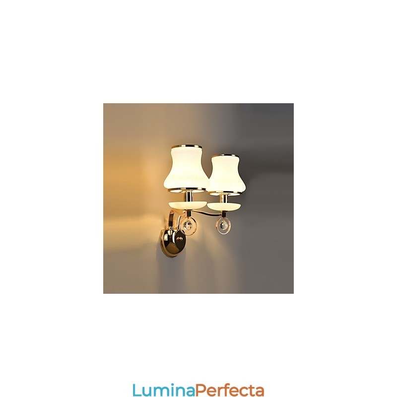 Caracteristică modernă și contemporană galvanizată pentru lumina ambientală de cristal Aplice de perete