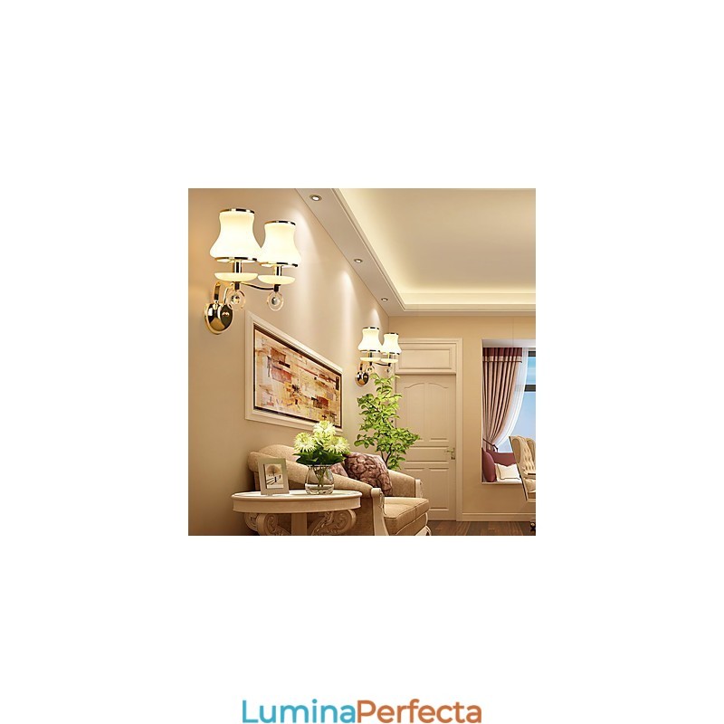 Caracteristică modernă și contemporană galvanizată pentru lumina ambientală de cristal Aplice de perete