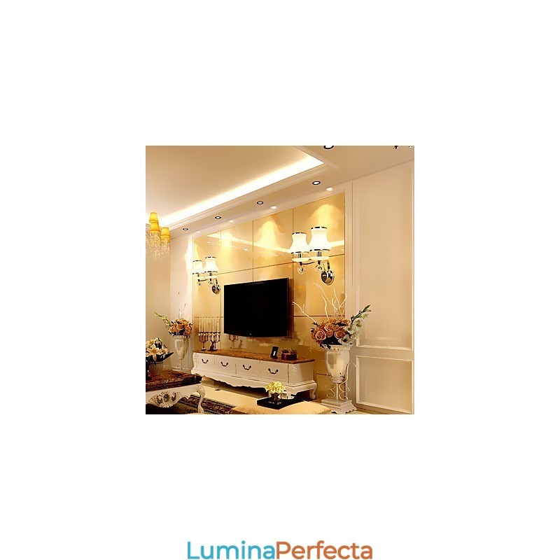 Caracteristică modernă și contemporană galvanizată pentru lumina ambientală de cristal Aplice de perete