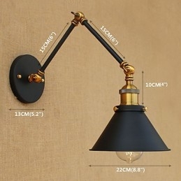Lampă de perete din alamă, de epocă, industrială, de perete, iluminat pentru casă, decor interior, aplice de perete