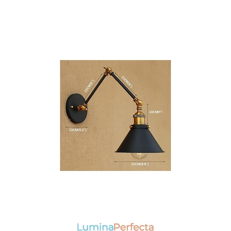 Lampă de perete din alamă, de epocă, industrială, de perete, iluminat pentru casă, decor interior, aplice de perete