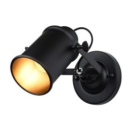 Aplică de perete din oțel vopsit Dumb Black American Coffee Decoration Lumină de perete retro Lampă cu sabie pe perete