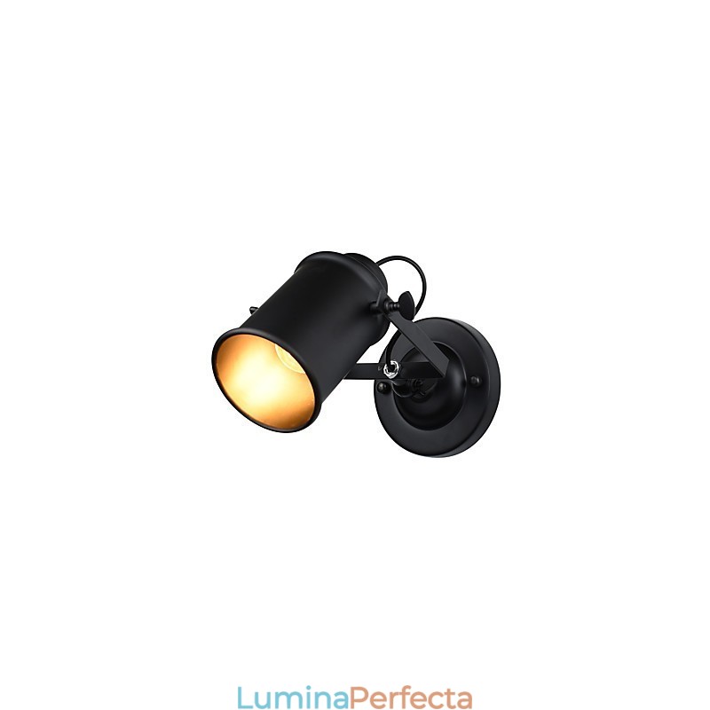 Aplică de perete din oțel vopsit Dumb Black American Coffee Decoration Lumină de perete retro Lampă cu sabie pe perete