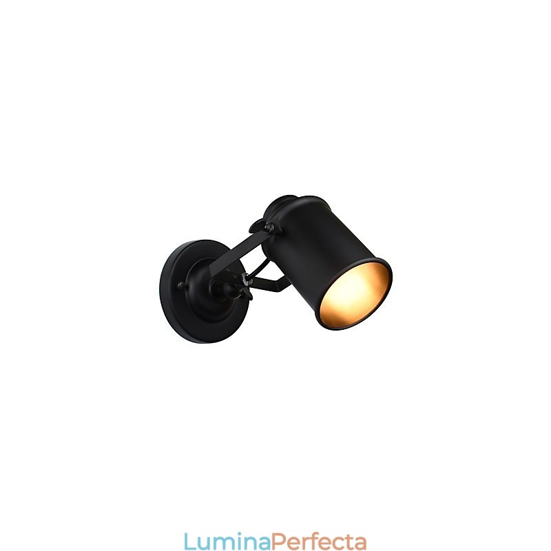 Aplică de perete din oțel vopsit Dumb Black American Coffee Decoration Lumină de perete retro Lampă cu sabie pe perete