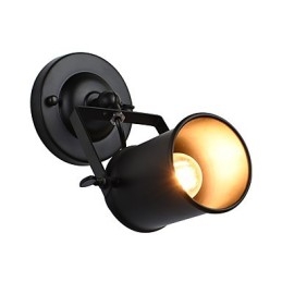 Aplică de perete din oțel vopsit Dumb Black American Coffee Decoration Lumină de perete retro Lampă cu sabie pe perete