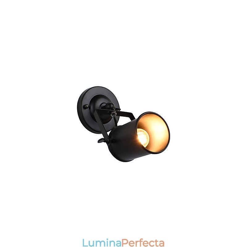 Aplică de perete din oțel vopsit Dumb Black American Coffee Decoration Lumină de perete retro Lampă cu sabie pe perete