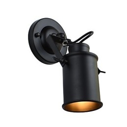 Aplică de perete din oțel vopsit Dumb Black American Coffee Decoration Lumină de perete retro Lampă cu sabie pe perete