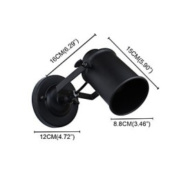 Aplică de perete din oțel vopsit Dumb Black American Coffee Decoration Lumină de perete retro Lampă cu sabie pe perete