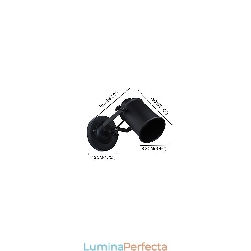 Aplică de perete din oțel vopsit Dumb Black American Coffee Decoration Lumină de perete retro Lampă cu sabie pe perete