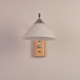 Lampă de perete simplă Lampă de birou de noptieră cu abajur din sticlă și lemn masiv pentru dormitor șifonier sufragerie cameră bebeluș cămin colegiu măsuță de cafea bibliotecă