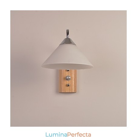 Lampă de perete simplă Lampă de birou de noptieră cu abajur din sticlă și lemn masiv pentru dormitor șifonier sufragerie cameră bebeluș cămin colegiu măsuță de cafea bibliotecă