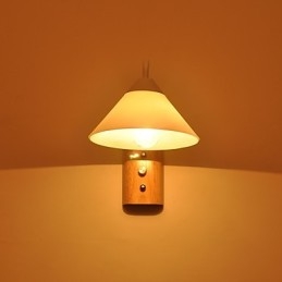 Lampă de perete simplă Lampă de birou de noptieră cu abajur din sticlă și lemn masiv pentru dormitor șifonier sufragerie cameră bebeluș cămin colegiu măsuță de cafea bibliotecă