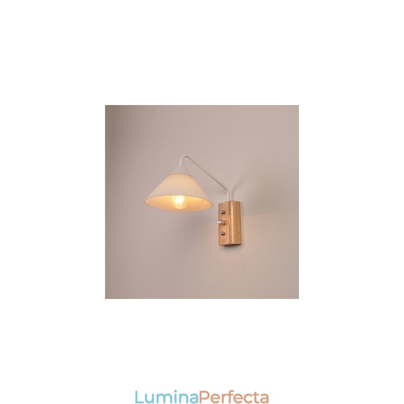 Lampă de perete simplă Lampă de birou de noptieră cu abajur din sticlă și lemn masiv pentru dormitor șifonier sufragerie cameră bebeluș cămin colegiu măsuță de cafea bibliotecă