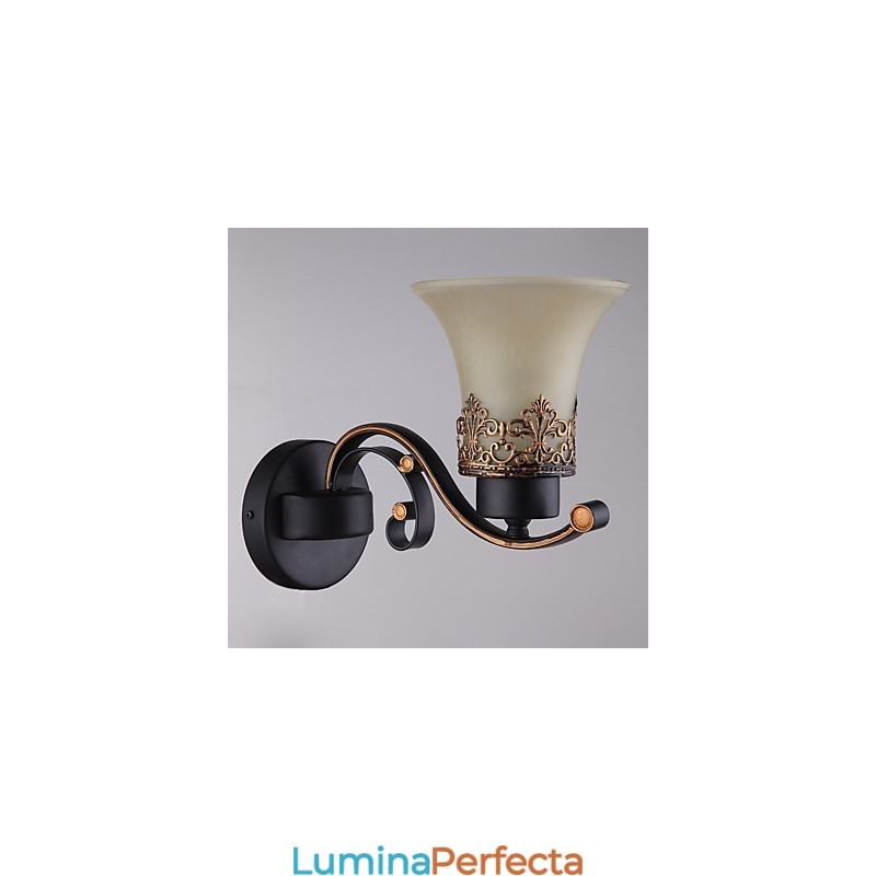 Un singur cap Amercian Countryside Vintage Metal cu sticlă Lampă de perete pentru cantină Camera de zi Intrare Foyer Decorează Lampă de perete