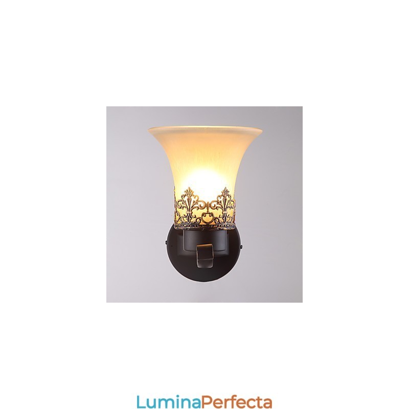 Un singur cap Amercian Countryside Vintage Metal cu sticlă Lampă de perete pentru cantină Camera de zi Intrare Foyer Decorează Lampă de perete