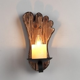 Lampă de perete cu un singur cap industrial, vintage, retro, din lemn, din metal, culoare, pentru decorarea coridorului hotelului