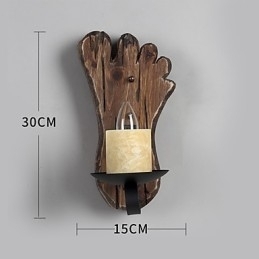 Lampă de perete cu un singur cap industrial, vintage, retro, din lemn, din metal, culoare, pentru decorarea coridorului hotelului