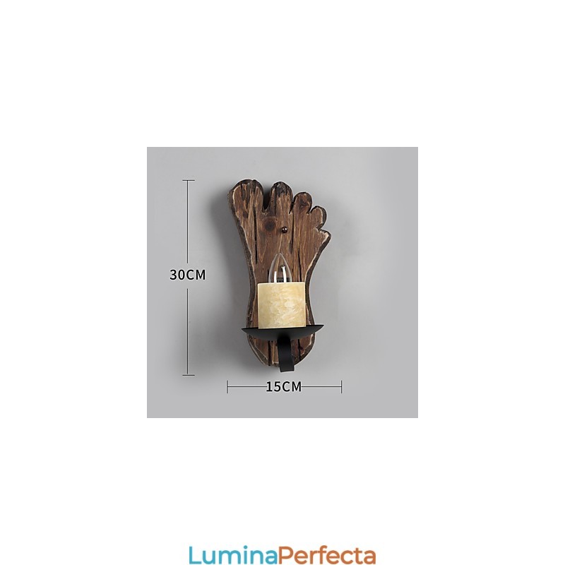 Lampă de perete cu un singur cap industrial, vintage, retro, din lemn, din metal, culoare, pentru decorarea coridorului hotelului