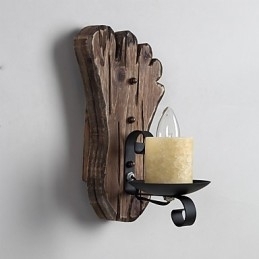 Lampă de perete cu un singur cap industrial, vintage, retro, din lemn, din metal, culoare, pentru decorarea coridorului hotelului