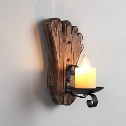 Lampă de perete cu un singur cap industrial, vintage, retro, din lemn, din metal, culoare, pentru decorarea coridorului hotelului