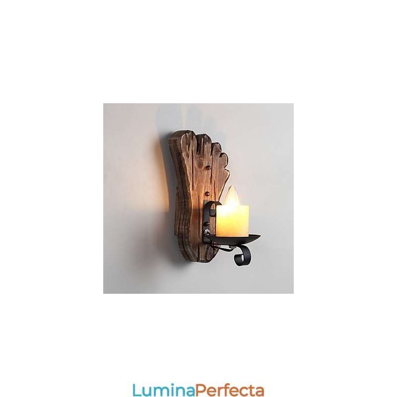 Lampă de perete cu un singur cap industrial, vintage, retro, din lemn, din metal, culoare, pentru decorarea coridorului hotelului