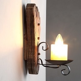 Lampă de perete cu un singur cap industrial, vintage, retro, din lemn, din metal, culoare, pentru decorarea coridorului hotelului