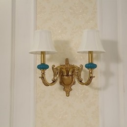 Caracteristică din alamă clasică, tradițională, de țară simplă, pentru aplice de perete cu iluminare în stil mini