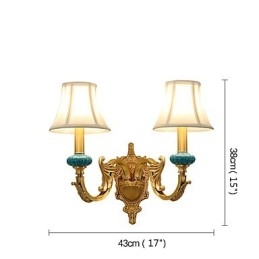 Caracteristică din alamă clasică, tradițională, de țară simplă, pentru aplice de perete cu iluminare în stil mini