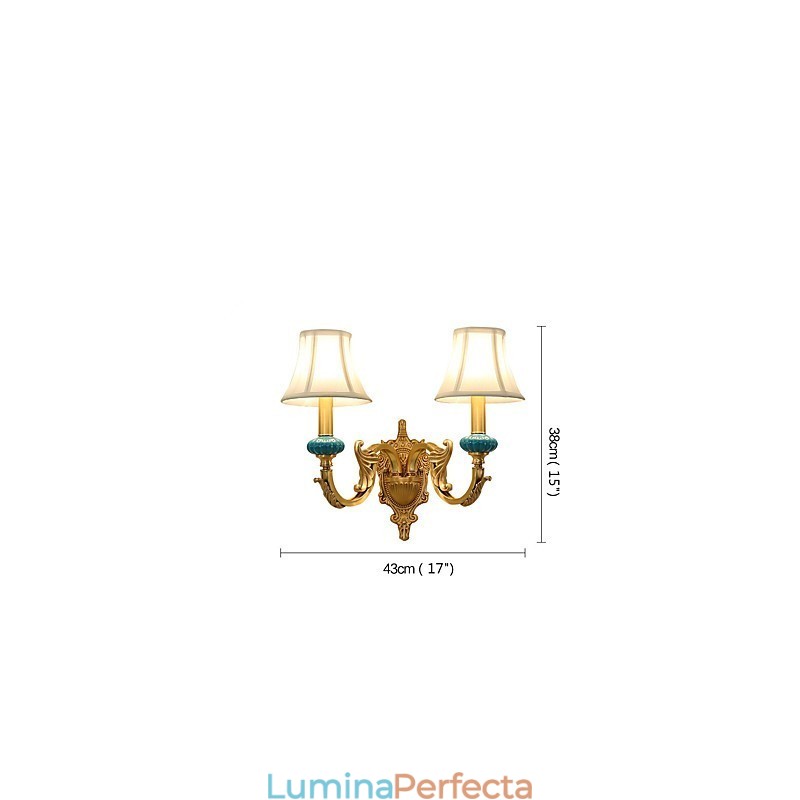 Caracteristică din alamă clasică, tradițională, de țară simplă, pentru aplice de perete cu iluminare în stil mini