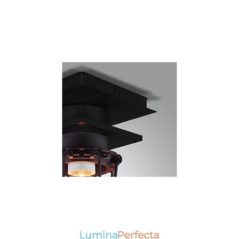 Lampă de perete retro forjată cu un singur cap Lampă antică cu amintiri Loft din fier american Lampă de tavan cu cuști mici de epocă