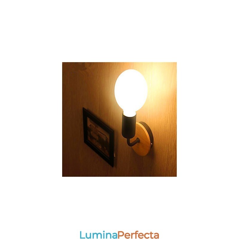 Modern Minimalist Creativ Personalitate Lemn Fier Lampa Coridor Balcon Dormitor Noptiera Fier Perete